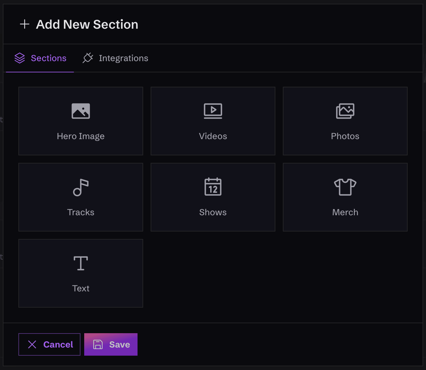 Monophonic sections builder