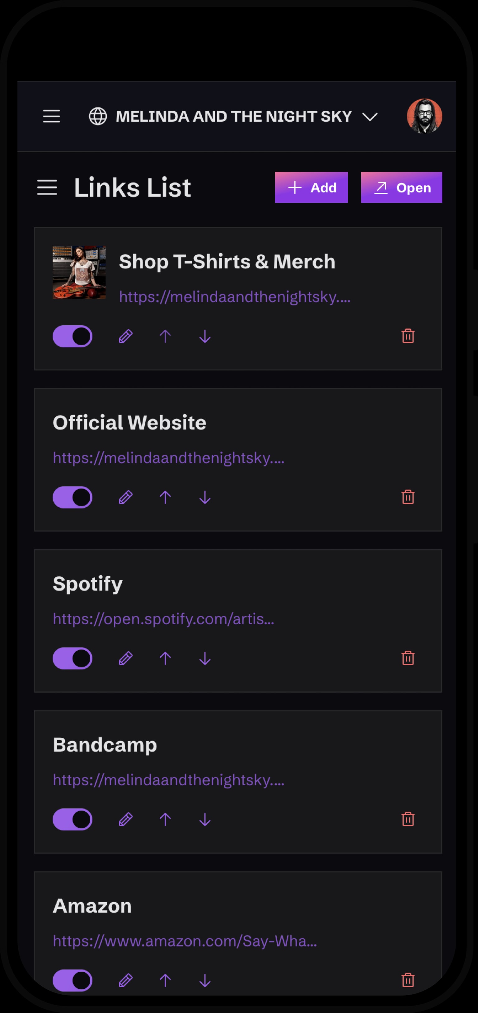 Monophonic app — managing your links list